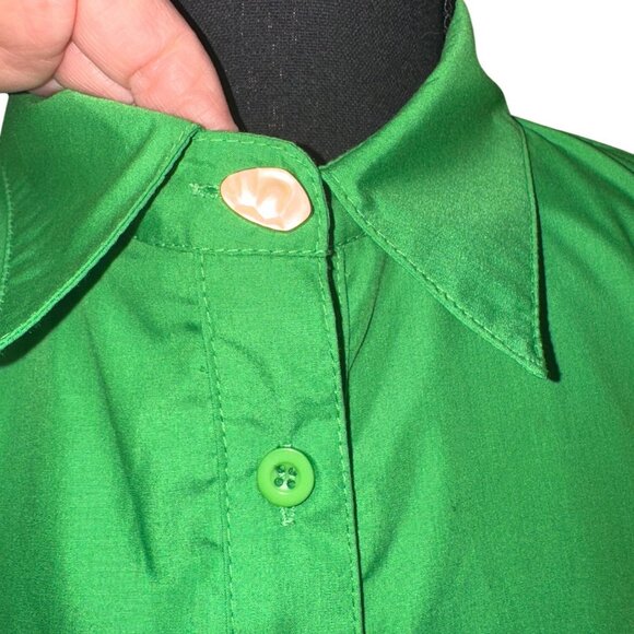 NWT Beulah Womens Green Empire Waist Party Dress Puff Sleeves Adjustable Ties S - Picture 13 of 13